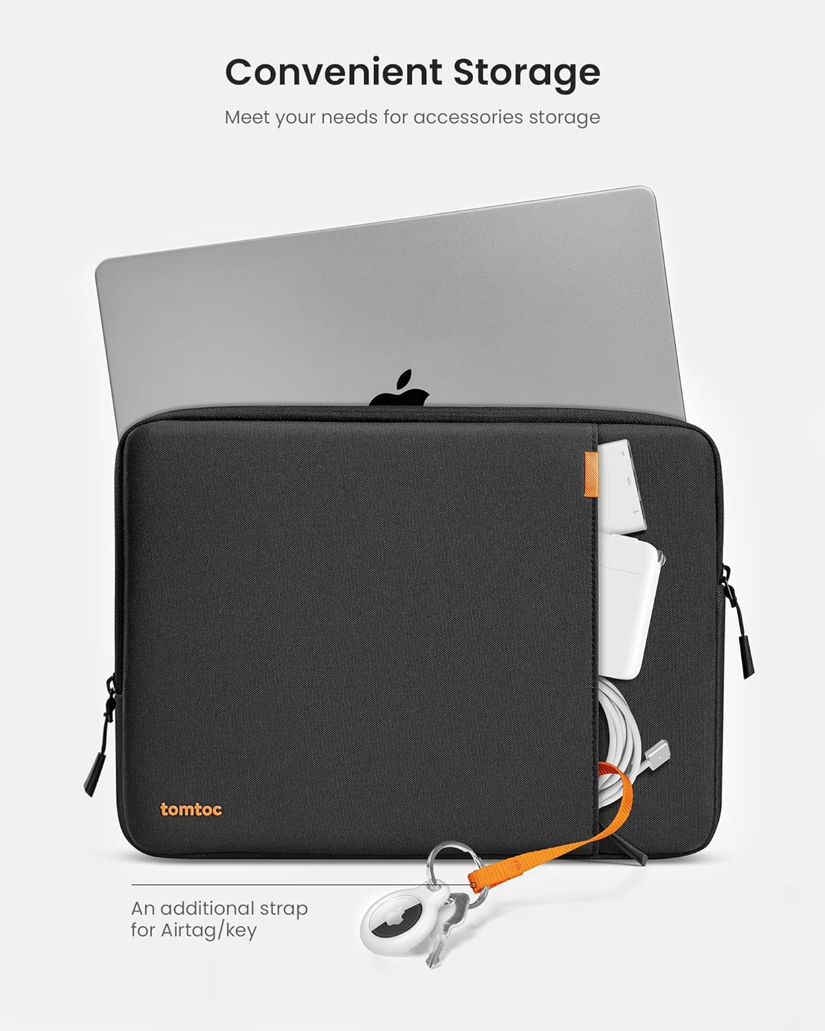 tomtoc 360 Protective Laptop Sleeve - Water-Resistant Case & Accessory Bag for 13" MacBook Air/Pro