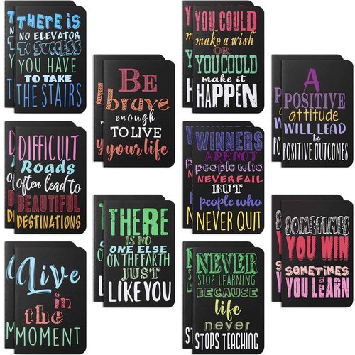 Inspirational Gifts Notepads Mini Motivational Journal Notebook Bulk Small Pocket Notepads for Office Home Church Christian Gift Supplies, 10 Styles(Bright Style,200 Pieces)