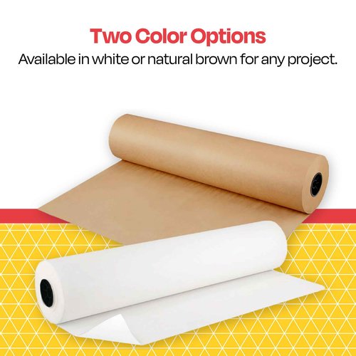 School Smart Butcher Kraft Paper Roll, 40 lb, 18 Inches x 1000 Feet, White