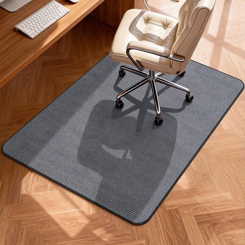 Blvornl Corduroy Office Chair Mat - Non-Slip Heavy Duty Floor Protector for Hardwood & Low Pile Carpet | 35.4" x 47.3" - Dark Grey
