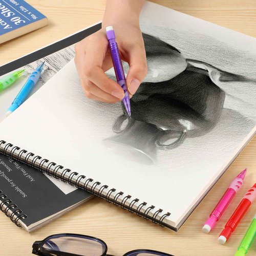Fuyoooo 250 Pcs Mini Mechanical Pencils Automatic Pencils with Erasers 0.7 mm Small Point for Writing Drawing Sketching Home Office School Supplies