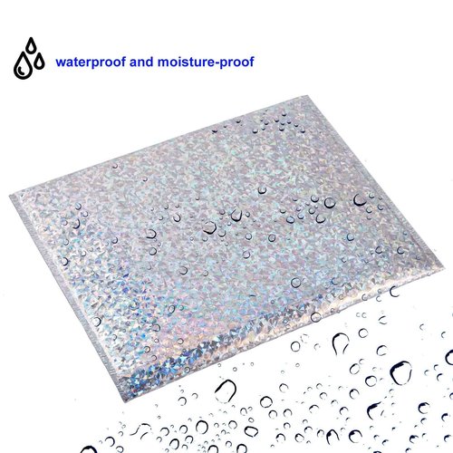 KOHAND 30 PCS Holographic Bubble Mailers 15.7 x 11.8 Inch, Silver Padded Envelopes Self Sealing Metallic Bubble Lined Adhesive Cushion Envelopes for Shipping, Mailing