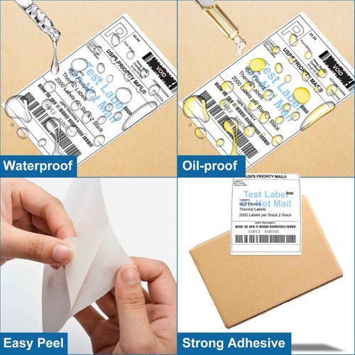 9527 Product Fanfold 4 x 6 Direct Thermal Labels White Perforated Shipping Labels,1000 Label per Stack,4 Stacks Total 4000 Label