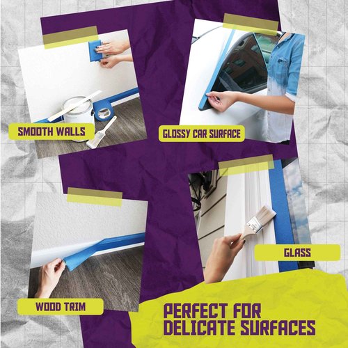ATack Blue Painters Tape Pack - 1.88-Inch, 4320 Feet, 24 Rolls, Delicate Surface, Wide Masking Tape for Walls & Home Painting