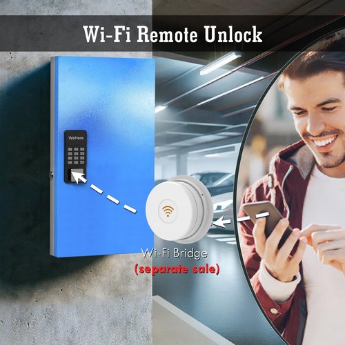 WeHere 96 Key Lock Box Wall Mount, APP Bluetooth/Wi-Fi Remote/One Time Password Share/Fixed Code Unlock, Smart Cabinet, Organizer for Apartment, Hotel, Office, Real Estate Management