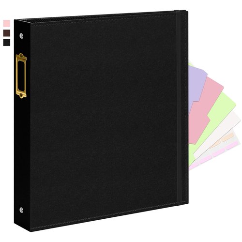 Vienrose 3 Ring Binder 1 Inch Rings Durable Faux Leather Binder Easily Holds 175 Sheets, Professional Portfolio Organizer, Dividers with Tabs for Office, School, Home