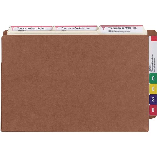 Smead End Tab TUFF® File Pocket, Reinforced Straight-Cut Tab, 3-1/2" Expansion, Tyvek® Gusset, Extra Wide Legal Size, Redrope, 10 per Box (74780)