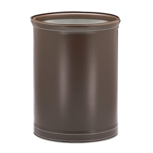 Kraftware 68874 Grant Signature Home Stitched Chocolate Waste Basket, Brown, 14"