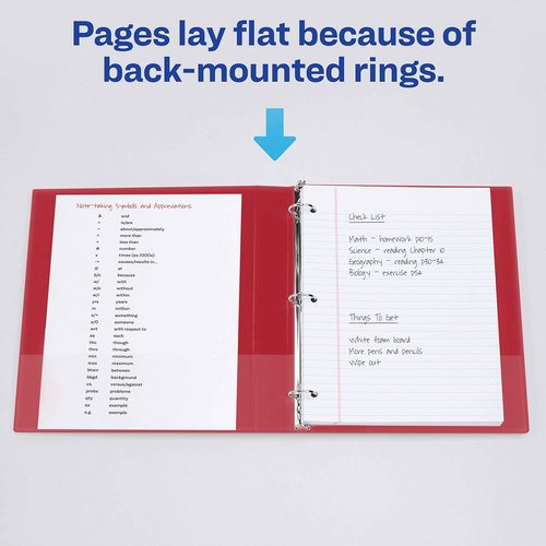 Avery Economy 3 Ring Binders, 1" Round Rings, 12 Red Binders (03310)