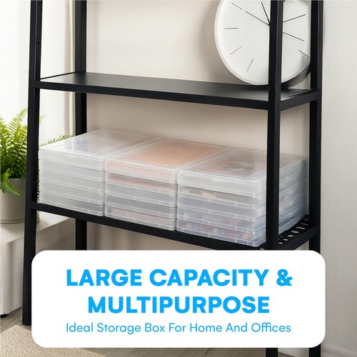 Bins & Things JTJ Sourcing - Plastic Storage Box for A4 Paper - Document Magazine Paper Protector - Portable Project Sleeves - Document Organizer - (Set of 6)