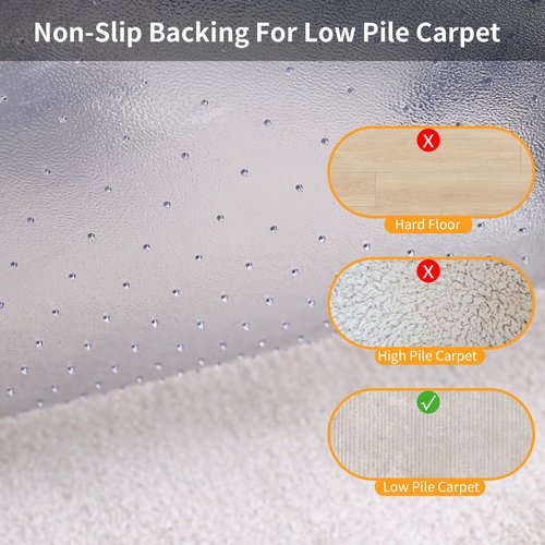 Cybstrax Heavy Duty Office Chair Mat for Carpets, 59" x 32" Computer Desk Chair Mat for Carpeted Floors, Hard Material Carpeted Floor Mats Protector for Home Office