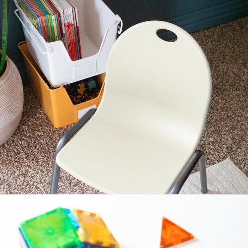 Backyard Discovery 12" Kid's Stacking 4 Pack-Ivory Chair