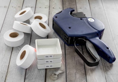 Perco White Labels - 8,000 Blank Price and Date Gun Labels for Perco 1 Line Price and Date Guns