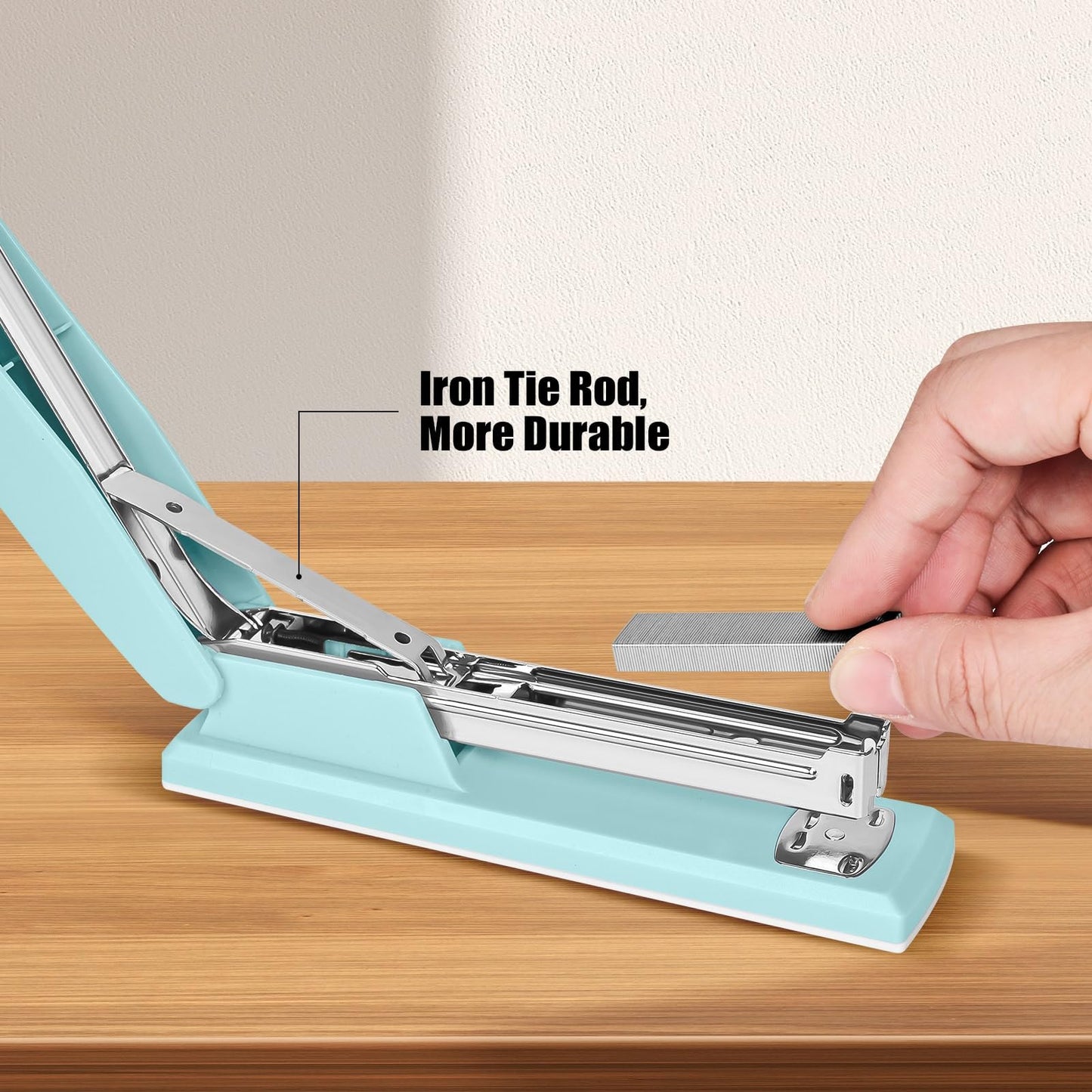 Stapler 25 Sheet Capacity with 1000 Staples and Staple Remover - Staplers for Desk, Non-Slip Office Stapler with Staples, Blue