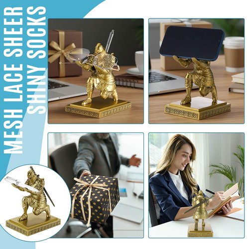 Sherr 1 Set Knight Pen Holder DIY Gift Set for Desk with Sword Back to School Resin Knight Pen Holder Magnetic Organizers with Metal Sword Desk Accessories Gift for Men Dad Friend Office Christmas