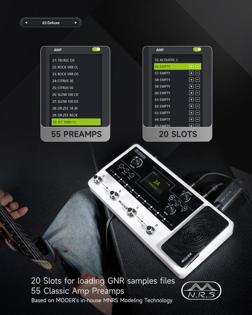 MOOER GE150 Pro Guitar Amp Modelling Multi Effects, Reverb, Delay, Looper Drum with 4 Footswiches, Expression Pedal, USB OTG Live Recording, MNRS GNR and GIR Loader