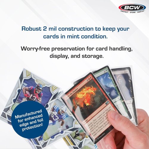 BCW Standard Card Sleeves - Crystal Clear, Acid-Free Protection - 2-5/8" x 3-5/8" | 100 Packs (10,000ct Total)