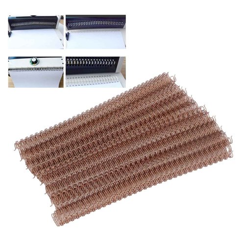 100Pcs Double Loop Wire Binding Spines, 100 Sheet Capacity 3:1 Pitch Binding Wire for Letter Size (Rose Gold)