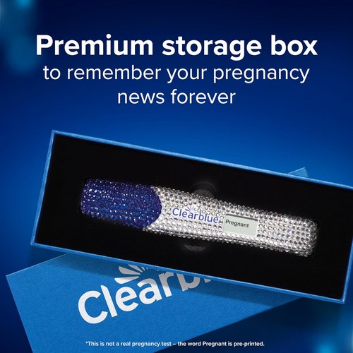 Clearblue Bedazzled Pregnancy Announcement Keepsake Stick - Unique Reminder for Social Media Sharing