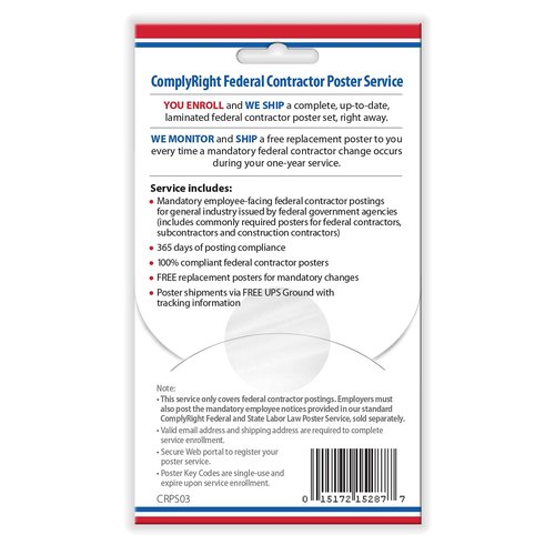 ComplyRight Poster Service Retail Card, Federal Contractor