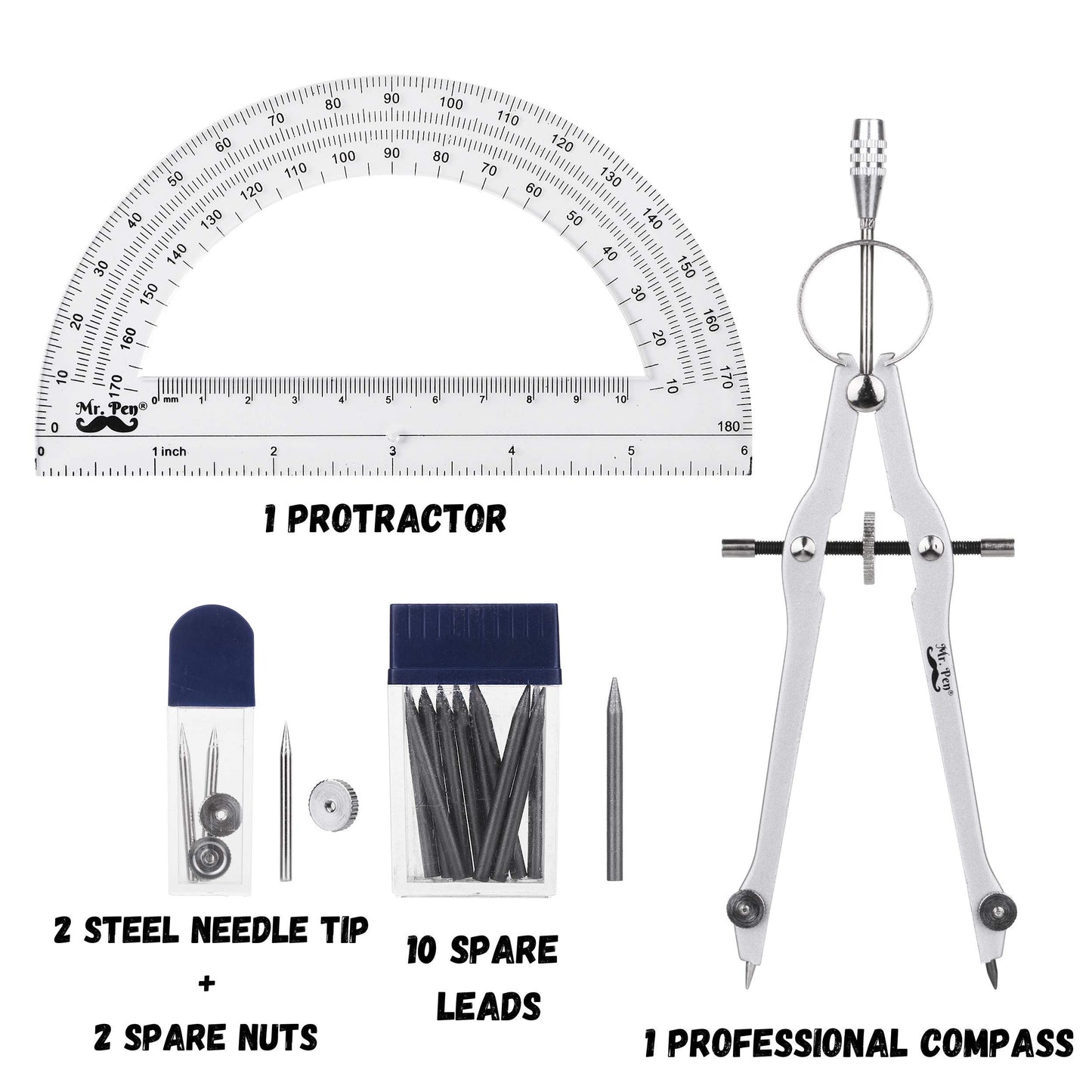 Mr. Pen- Protractor and Compass Set, Compass Protractor Set, Protractor