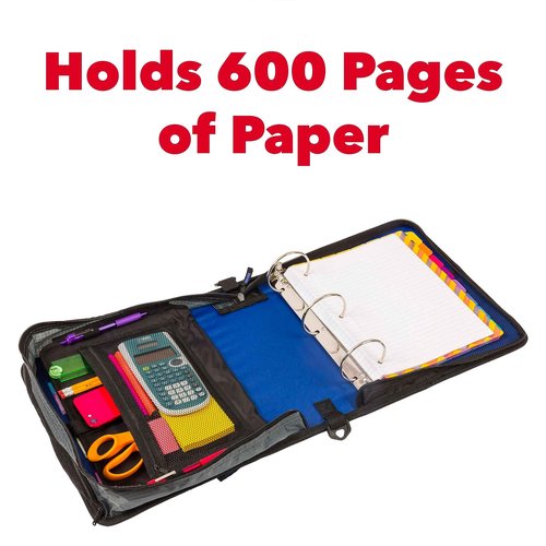 Case-it D-186 King Sized Zip Tab Binder 4" D-Rings 5 Subject & Might Zip Tab Binder D-146 3" O-Ring Midnight Blue
