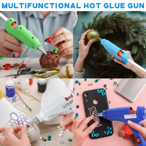 Zhengmy 24 Pcs Mini Hot Glue Gun with 40 Sticks Crafts Hot Glue Guns High Temp Repairs Kit for School DIY Arts Class Projects Office Home Quick Repairs