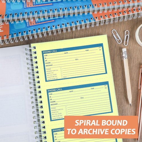 gisgfim Spiral Bound Phone Message Book 5-1/4x11inch Phone Message Forms Book 2 Part Carbonless Phone Message Pads Phone Call Log Book Voicemail Log Book While You Were Out Message Pad 4 Messages/Page