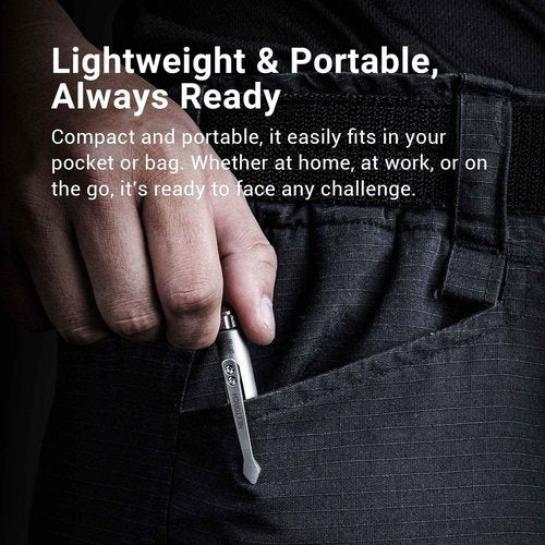 NEXTORCH NP11 Ti Bolt Action Tactical Pen with Ceramic Bead Glass Breaker Head, Titanium Body and Decompression Gyroscope for Writing, Tactical Defense, Emergency Defense, Emergency Escape