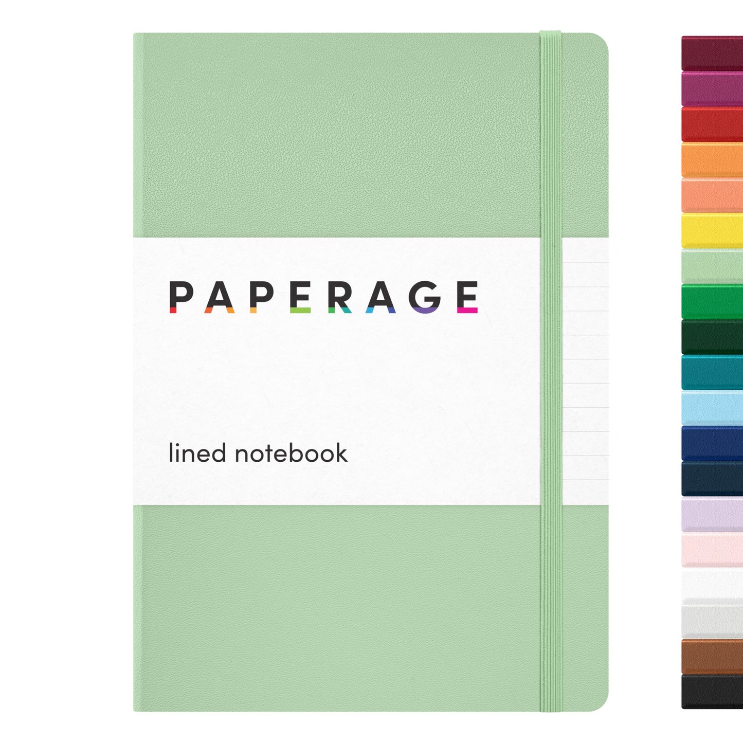 PAPERAGE Lined Journal Notebook, Hardcover Journal for Women & Men, 160 Pages, (5.6 in x 8 in), College Ruled Journaling Notebook for Work, School Supplies & Note Taking, (Sage Green)