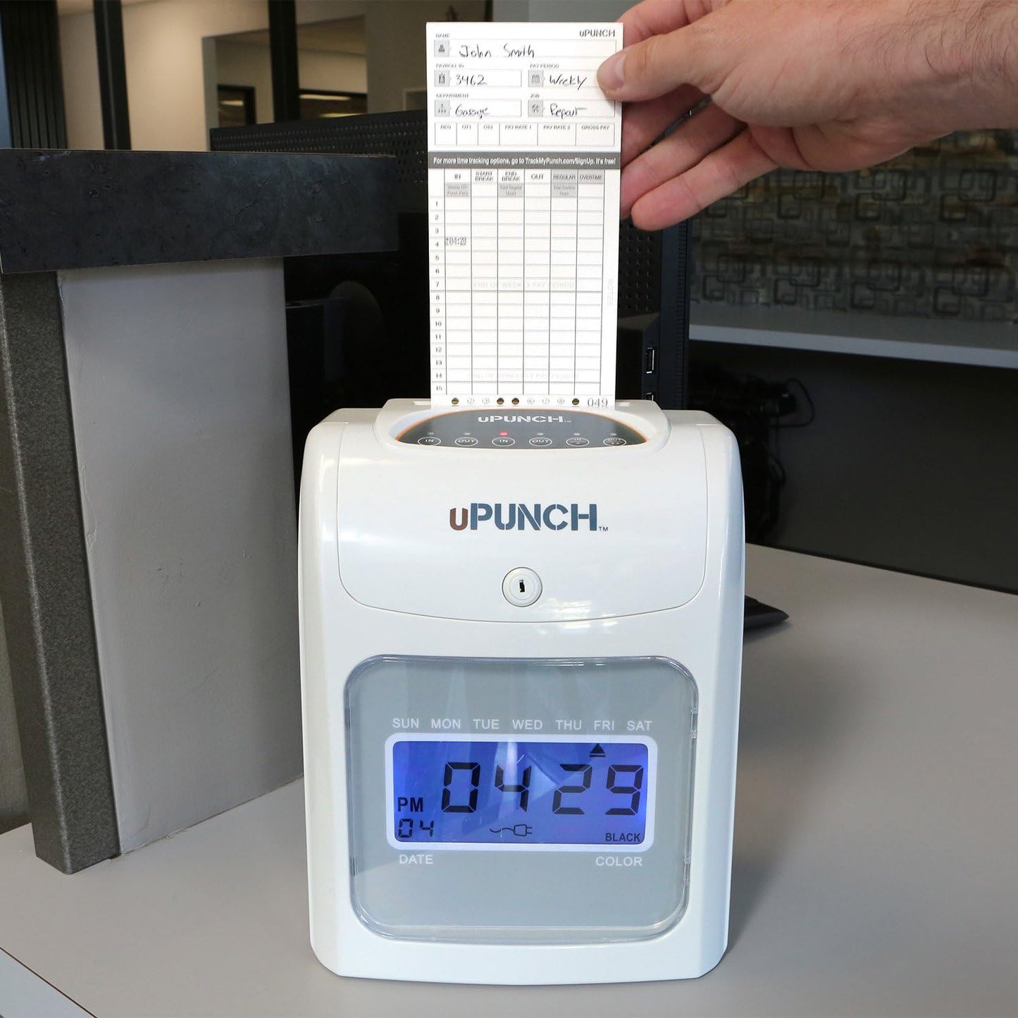 uPunch HN2500 Time Clock Bundle - Automatic Employee Time Tracking System with 100 Cards & Keys