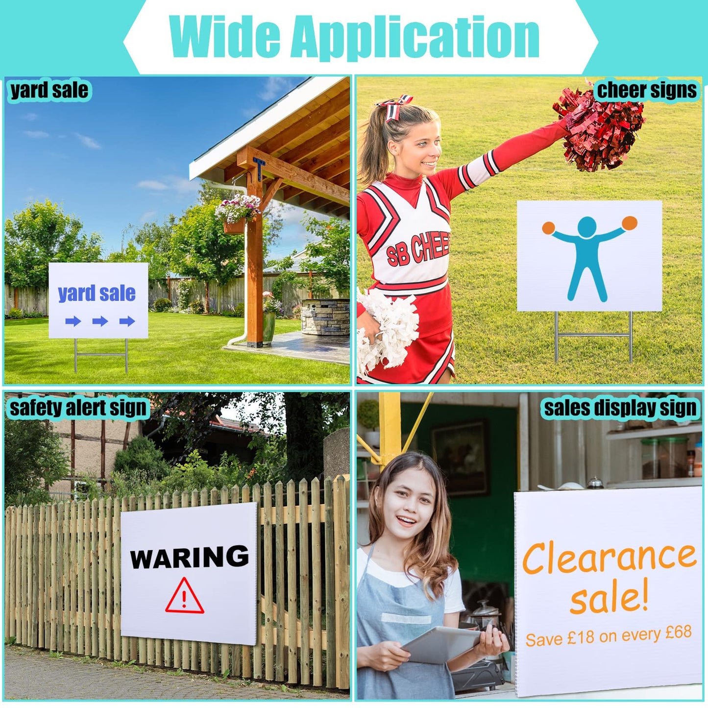 Capoda 10 Pack Corrugated Plastic Board, 4mm Blank Yard Signs Corrugated Poster Board Bulk Thick Plastic Sheet Lawn Sign Garage Sale DIY Outdoor Sign for House, Arrow (30 x 40 Inch)