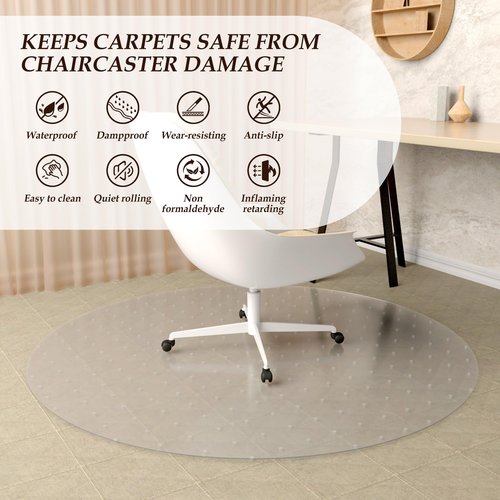 Office Chair Mat for Carpets,35x35 inch,Computer Desk Mat for Carpeted Floors,Quality Floor Mats for Low and No Pile Carpeted Floors