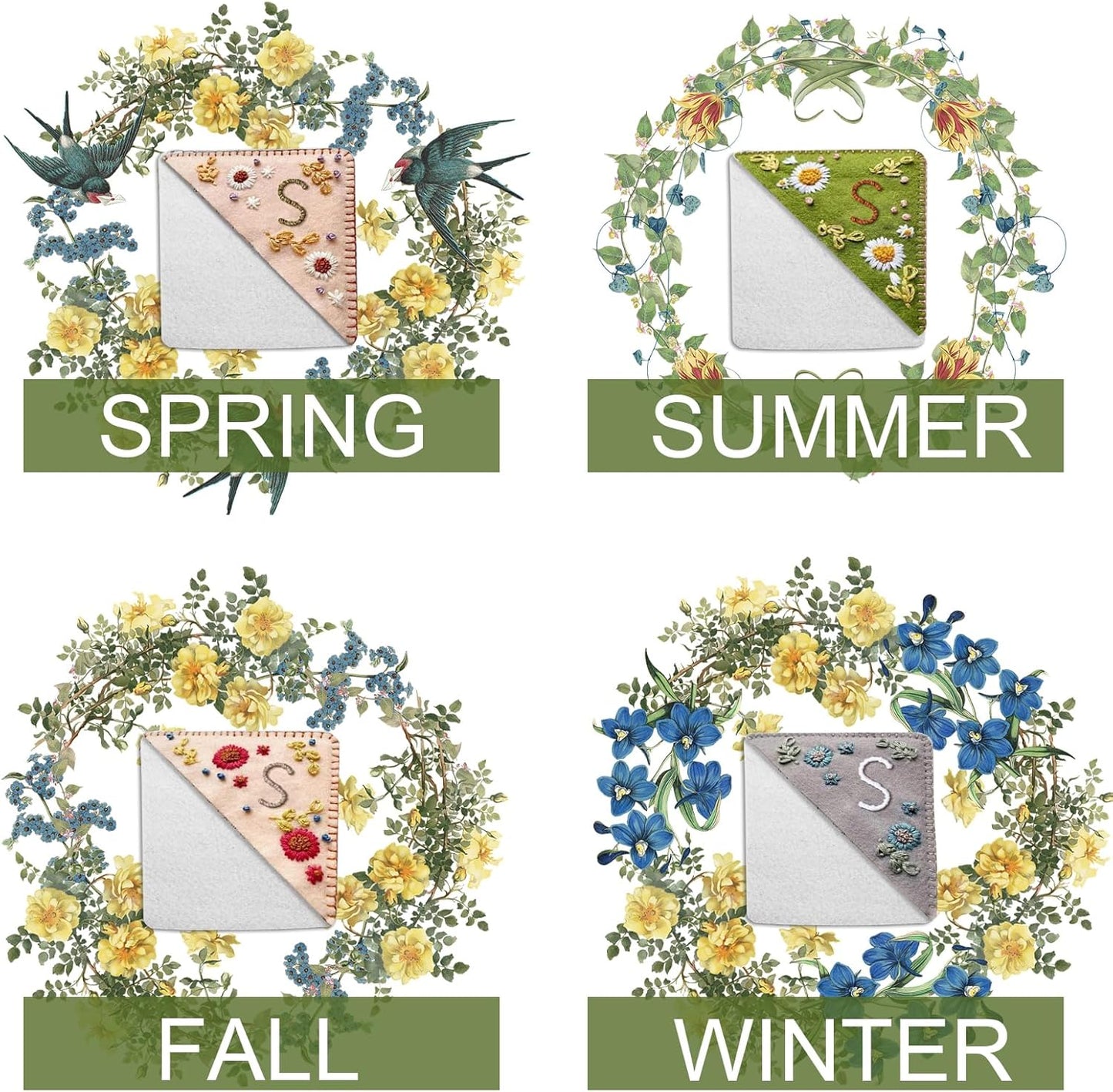 Skiennix Personalized Custom Bookmark - Unique Hand Embroidered Gift for Book Lovers | Winter-S