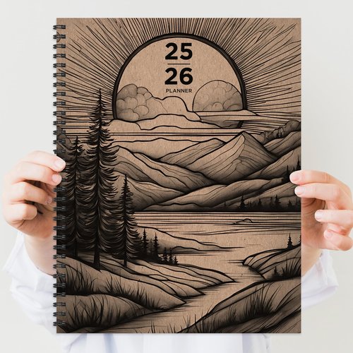 TF Publishing July 2025 - June 2026 Into the Wild Large Weekly Monthly Planner - 12 Month Academic Planner 2025-2026 with Durable Cover, Thick Uncoated Paper, and Planning Stickers - 9in x 11in