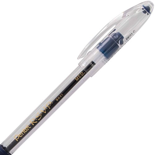 Pentel RSVP Ballpoint Pen, (0.7mm) Fine Line, Blue Ink, 72pk Canister (BK90PC72C)