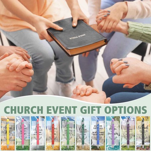 Chiisong 80 Sets Spanish Christian Gifts Bulk for Church Bible Verse Pens with Bookmarks Back to School Regalos Cristianos En Español for Religious Church Teachers