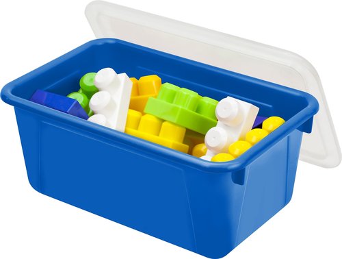Storex Bin Cover/Lid, Fits Small Cubby Bin (Bins Sold Separately), 12.2" x 7.8" x 1", 5-Pack, Translucent (62402A05C)