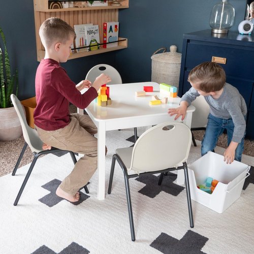 Backyard Discovery 12" Kid's Stacking 4 Pack-Ivory Chair