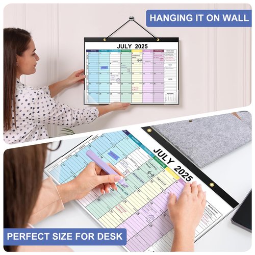 Timart Desk Calendar 2025-2026, 18 Months Calendar Runs from July 2025 to December 2026, Large 17" x 12" Desktop/Wall Monthly Calendar with to-do List For Home School, Office