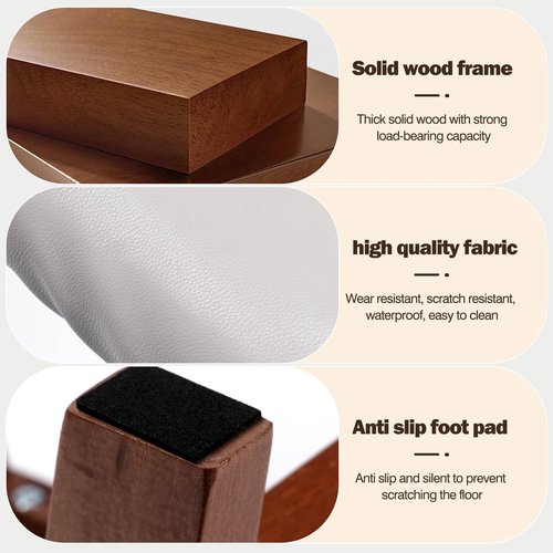 Foot Stool with Leather Cover,Foot Rest Made of Wooden for Couch,Bench,Sofa,Under Office Desk