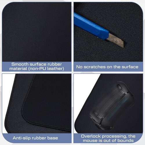 Amylove l Shaped Mouse Corner Desk Pad Waterproof Large Rubber Corner Mouse Pad for Office Home l Shaped Desk Gaming Setup Computer Protection Supplies, 36.2 Inches(Black)