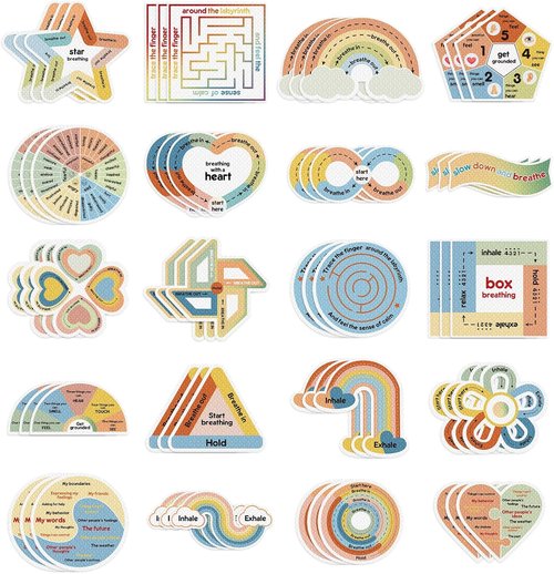 Libima 180 Pcs Anxiety Sensory Stickers - Mindfulness Decals for Calming Relief | Retro Colors