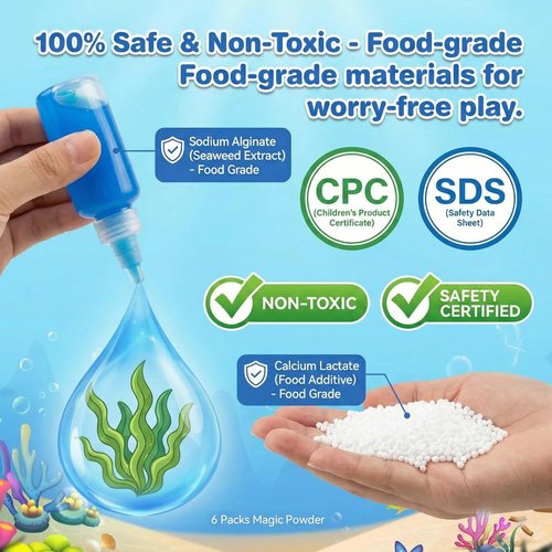 Glow Magic Elves Refills - 24 Color Gel & 32 Molds DIY STEM Kit | Non-Toxic Indoor Activity for Focus & Fine Motor Skills