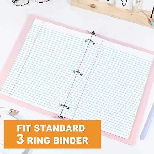 SUNEE 3 Ring Binder 2 Inch & Loose Leaf Paper College Ruled Paper, Office Binder Supplies