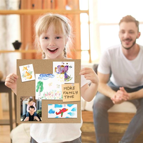 DAHAPYBOO Cork Board Bulletin Board 12x12,1/2" Thick Cork Board Tiles 12 Pack, Self-Adhesive Small Square Pin Board for Walls, Corkboards for Office Home School Message/Vision Board Decoration.