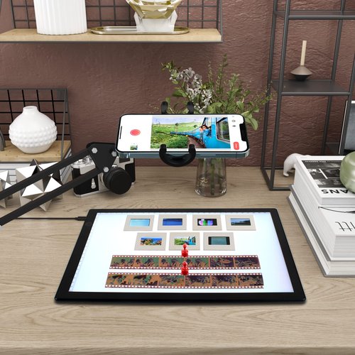 Slide Viewer Light Pad for Slides and Film Negative Scanning, Ultra-Thin A4 Size Magnetic Backlight with 3 Brightness Levels, USB Powered