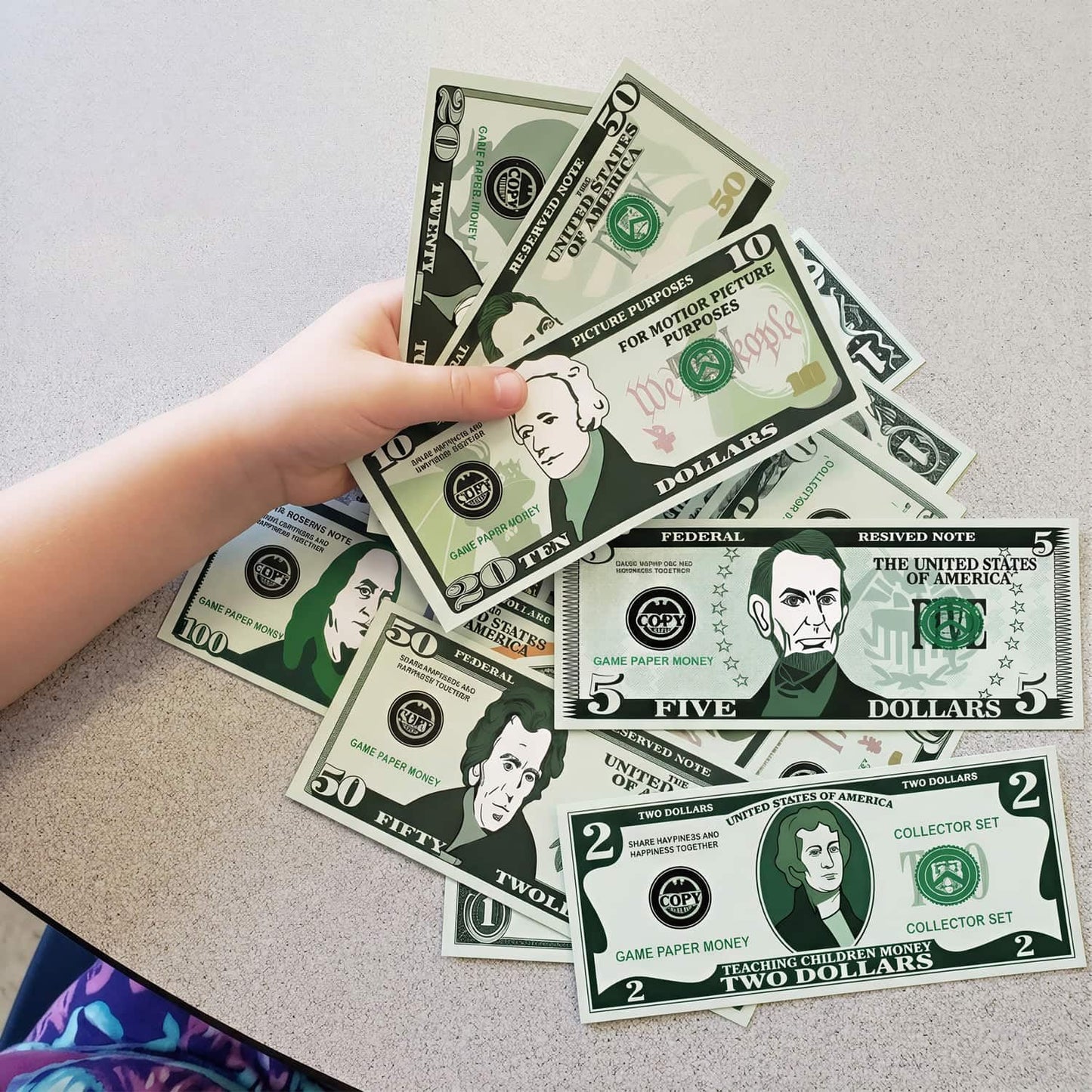 Spiricrystal 700Pcs Play Money Set for Kids – Educational Learning Bills for Teaching Math & Counting – Prop Fake Money Refill for Board Games & Cash Register Toy