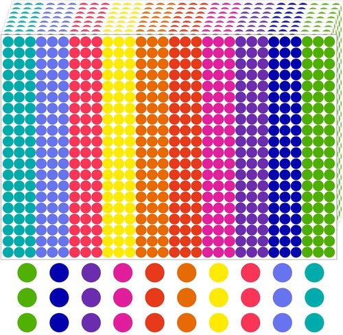 Round Color Coding Labels - 6000 PCS Small Dot Stickers for Office & Classroom Use | 1/4 Inch