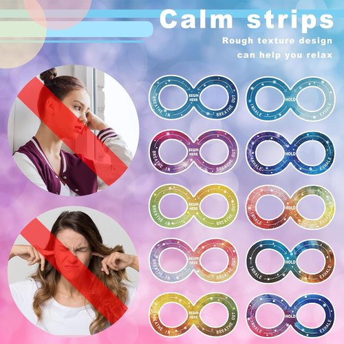 Crtiin 80 Pcs Anxiety Sensory Stickers - Inspirational Quotes for Mental Health Relief | Textured Adhesive Tape